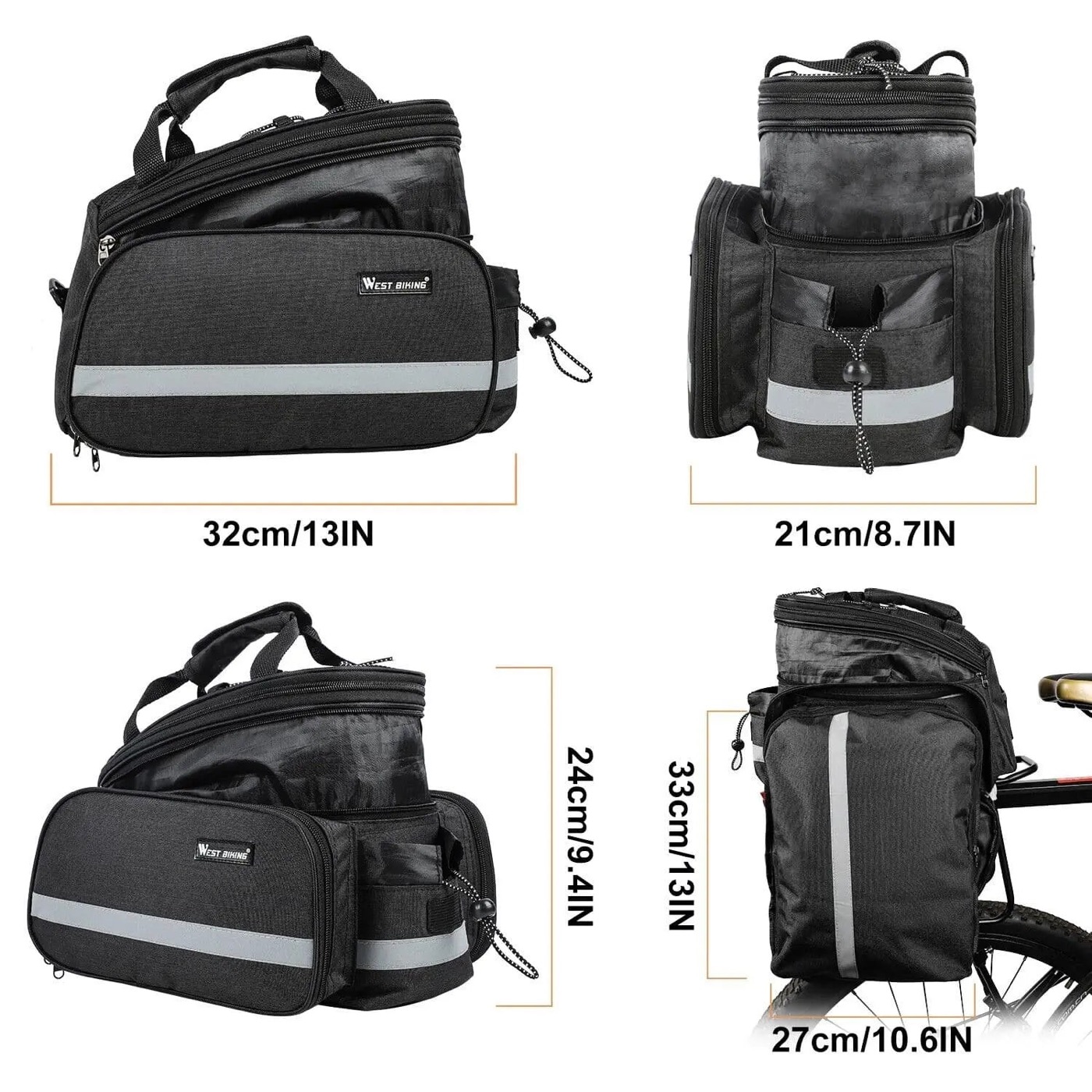Wired Rear Pannier Bag (Waterproof)