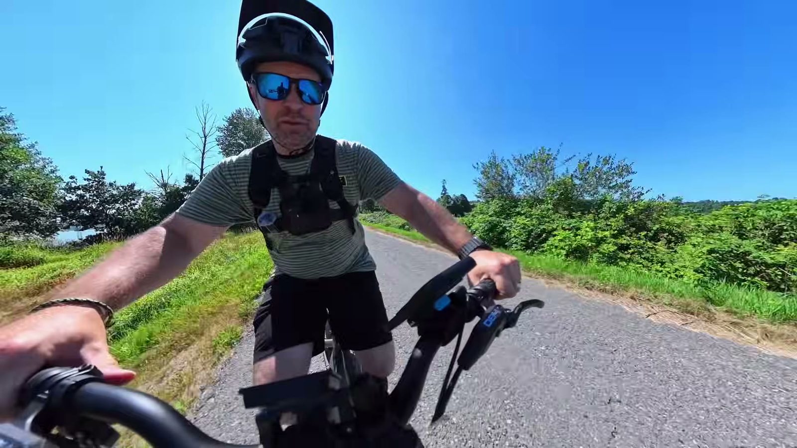 Brake test from 28 mph on the path