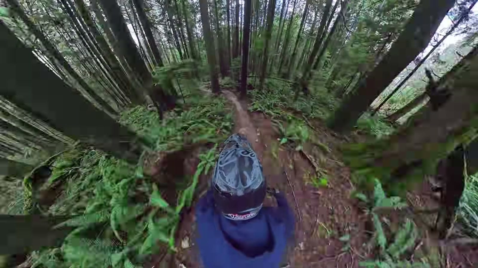 Descending a groomed trail at speed on the Aventon Ramblas ADV