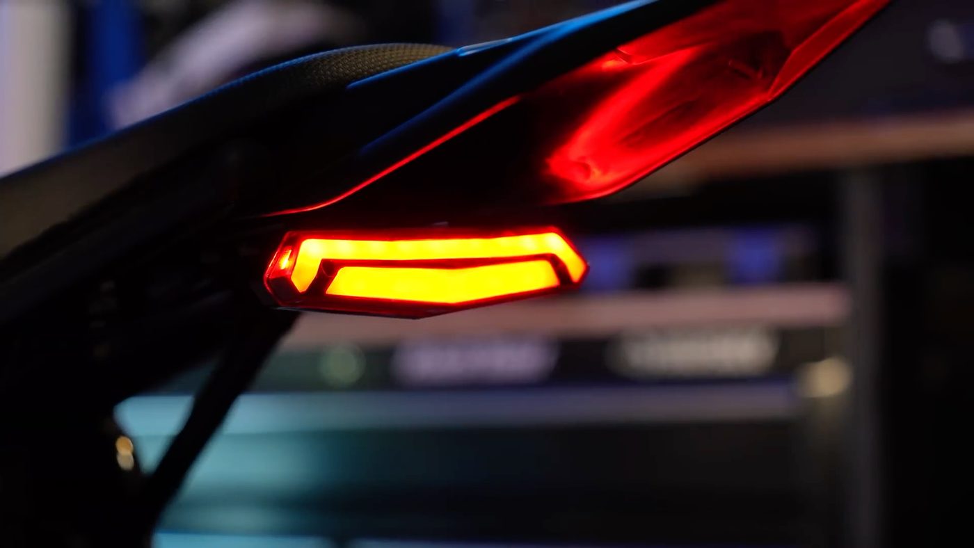 Tail light lit up on the Heybike Villain