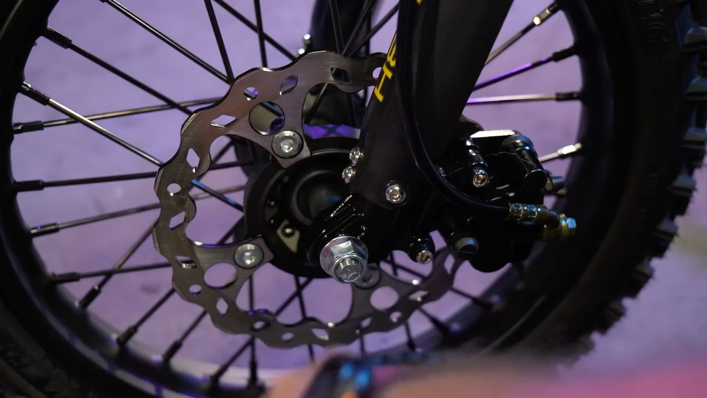 Front brake caliper and rotor