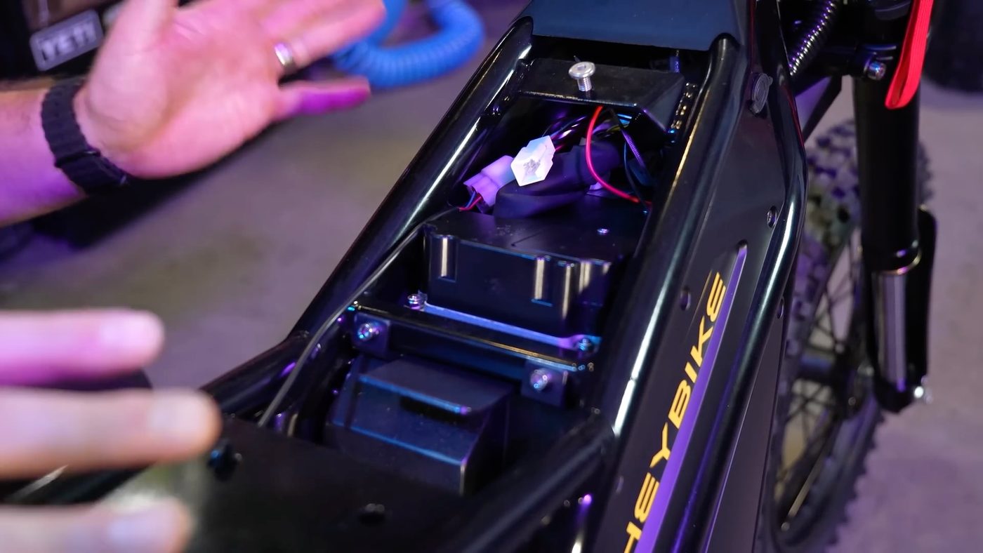 Battery bay under the seat