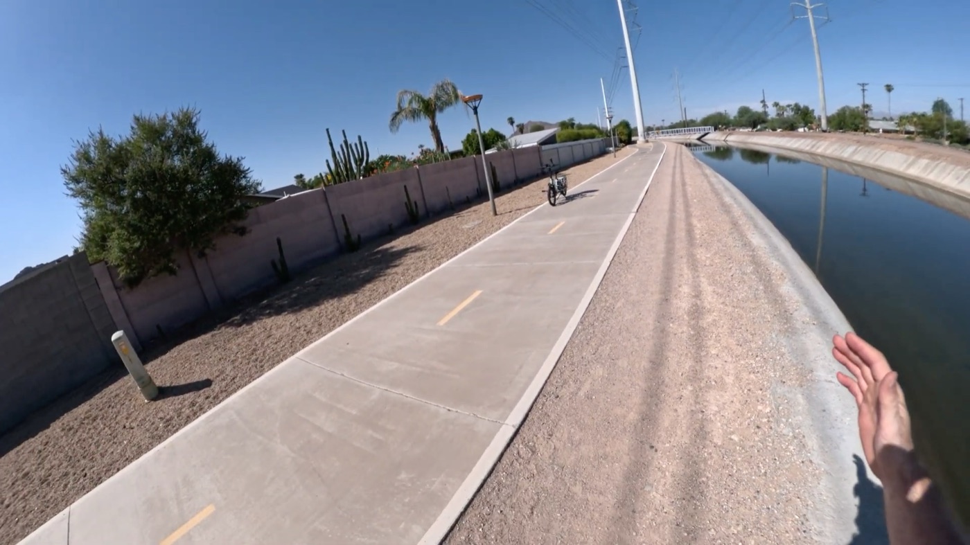 The dead-flat Phoenix canal path we rode the XPedition 2.0 along