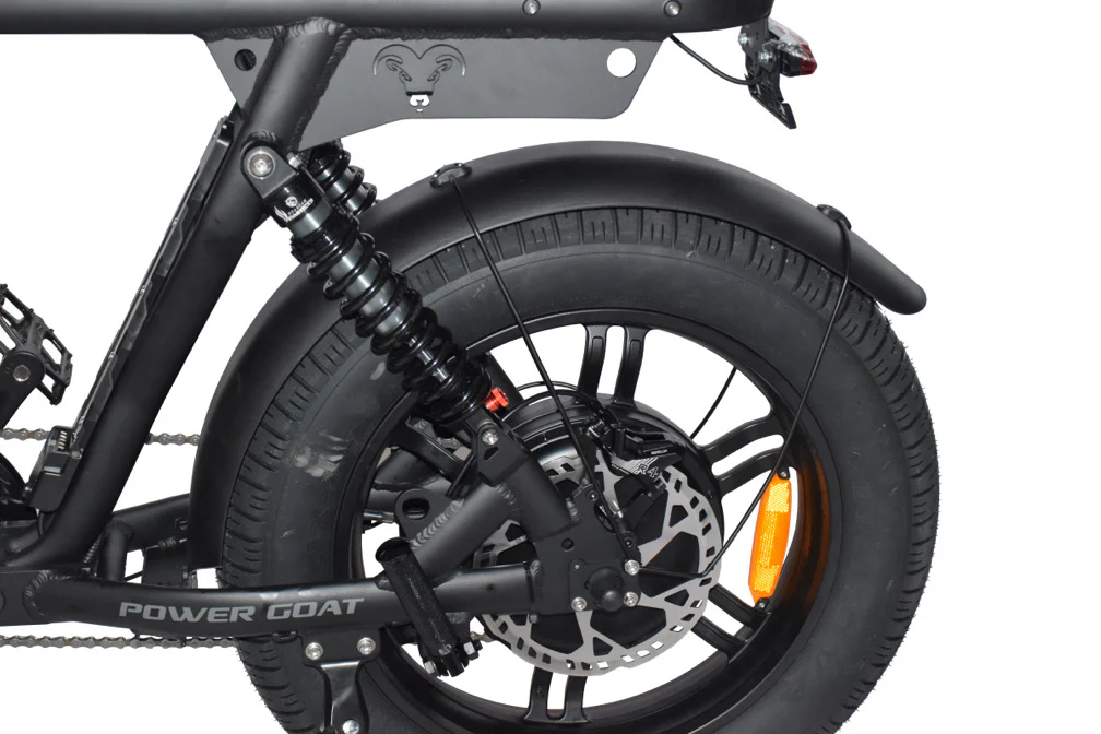 Power Goat V3 rear direct-drive hub motor and coil shock